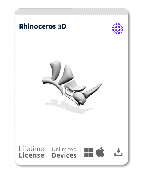 Grey Card Rhinoceros 3D