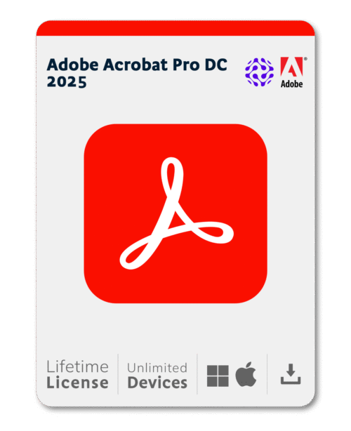 Adobe Acrobat Pro DC 2025 lifetime license box image