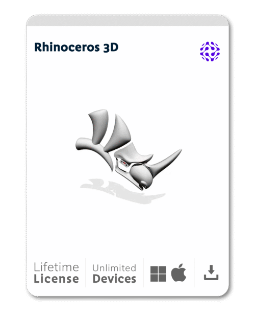 Grey Card Rhinoceros 3D